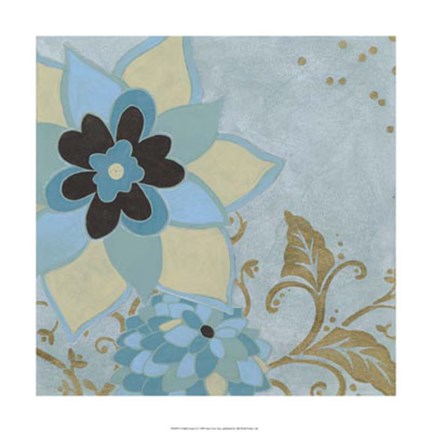 Framed Gilded Azure II Print