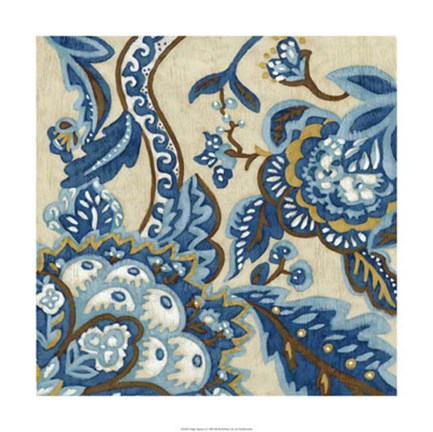 Framed Indigo Tapestry II Print