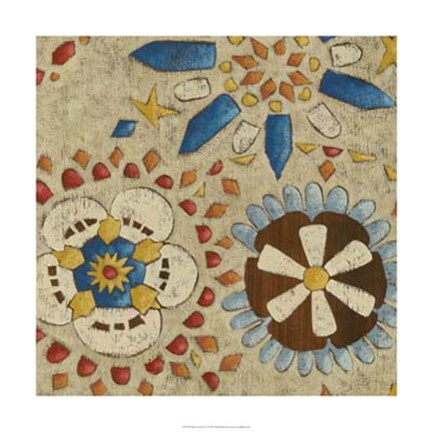 Framed Rustic Mosaic IV Print