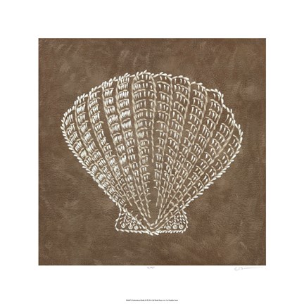 Framed Embroidered Shells III Print