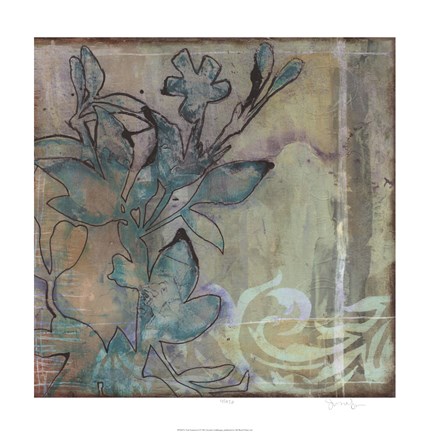 Framed Teal Extraction I Print