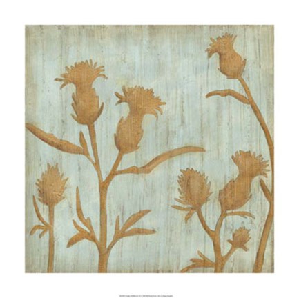 Framed Golden Wildflowers III Print