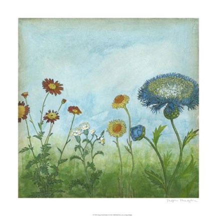 Framed Antique Floral Meadow II Print
