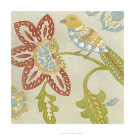 Framed Linen Songbird II Print