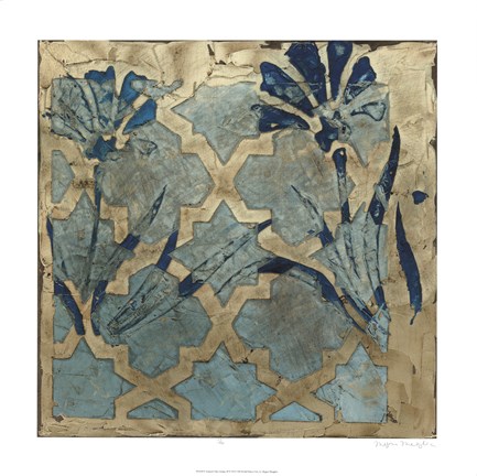 Framed Stained Glass Indigo II Print