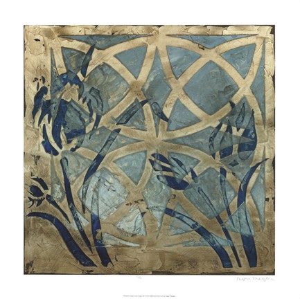 Framed Stained Glass Indigo III Print