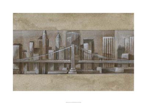 Framed Silver Skyline I Print
