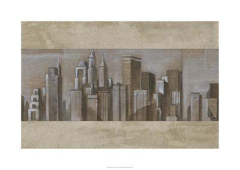 Framed Silver Skyline II Print