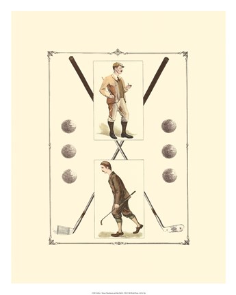 Framed Golfers: H. Hutchinson &amp; John Ball Print