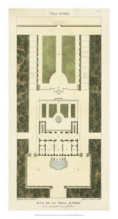 Framed Plan de la Villa Altieri Print