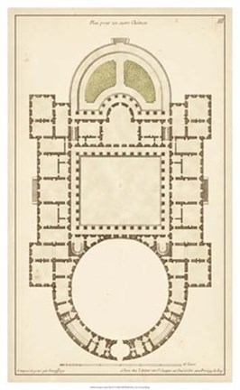 Framed Antique Garden Plan IV Print