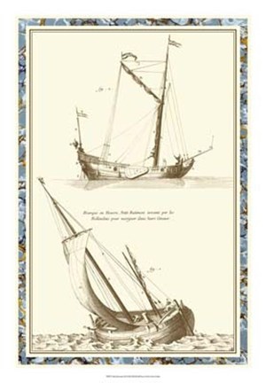 Framed Ship Schematics II Print