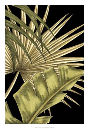 Framed Rustic Tropical Leaves II Print