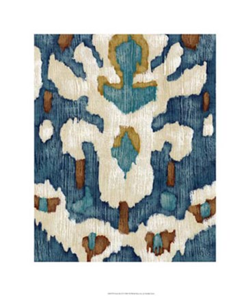 Framed Ocean Ikat IV Print