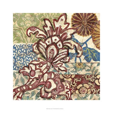 Framed Raspberry Chintz IV Print