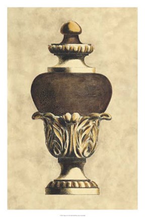 Framed Vintage Urn I Print