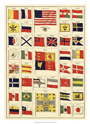Framed Flags of All Nations II Print