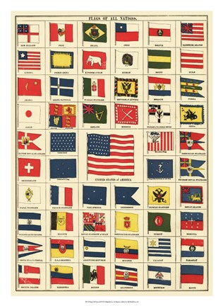 Framed Flags of All Nations III Print