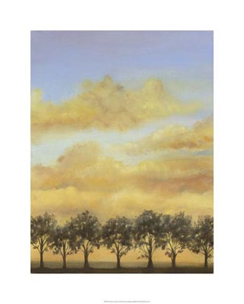 Framed Treeline Sunset II Print