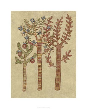 Framed Linen Trees I Print