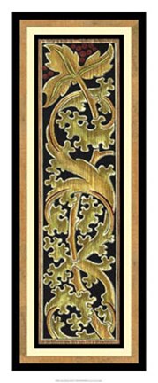 Framed Sienna Woodcut Panel I Print