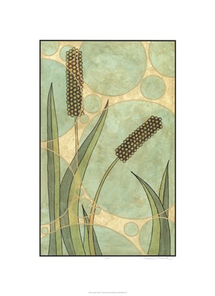 Framed Tranquil Cattails IV Print