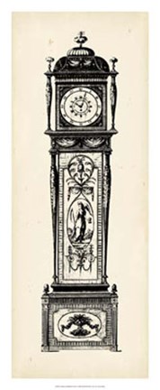Framed Antique Grandfather Clock I Print