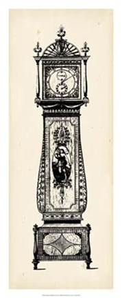 Framed Antique Grandfather Clock II Print