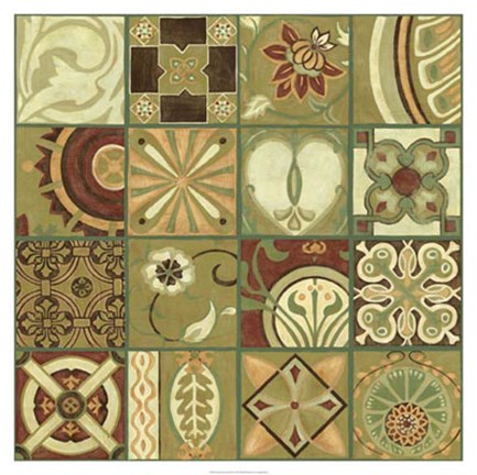 Framed Pistachio Patchwork II Print