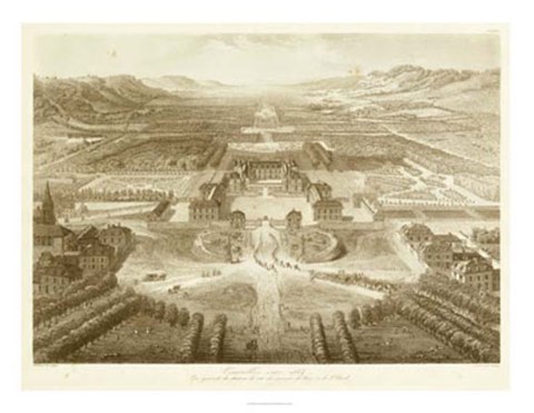 Framed Bird&#39;s Eye View of Versailles Print