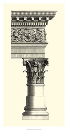 Framed B&amp;W Column &amp; Cornice II Print