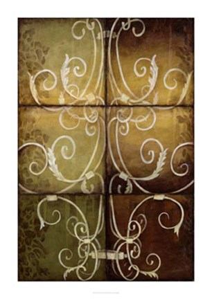 Framed Wrought Iron &amp; Damask Print