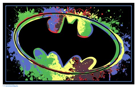 Framed Black Light - Batman Logo Print