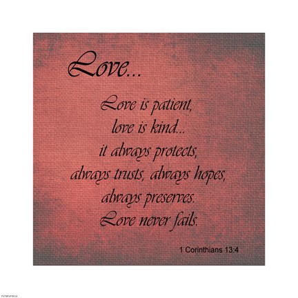 Framed Love 1 Corinthians 13:4 Print