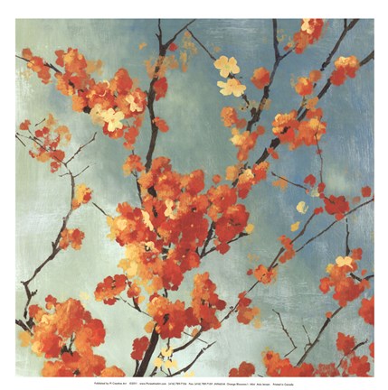 Framed Orange Blossoms I - mini Print