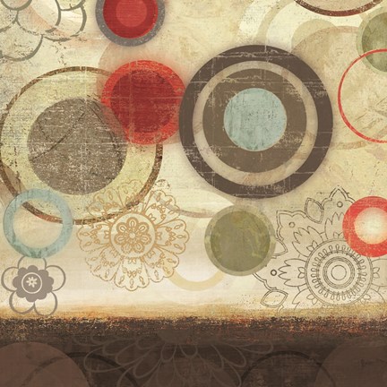 Framed Colourful Elements I Print