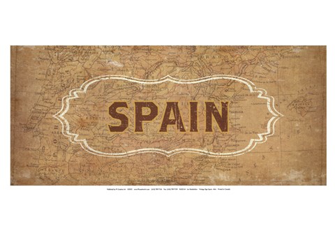 Framed Vintage Sign - Spain Print