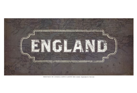 Framed Vintage Sign - England Print