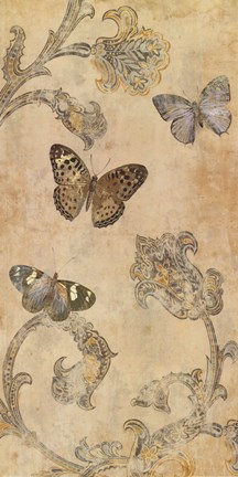 Framed Papillion Decoratif II Print