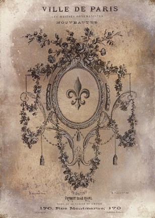 Framed Ville de Paris Print