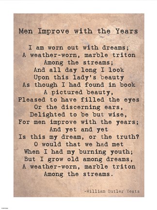 Framed Men Improve With the Years Print