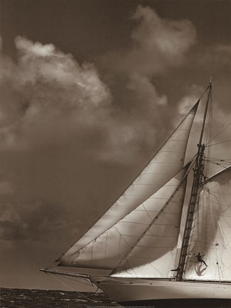Framed Sepia Sails II Print