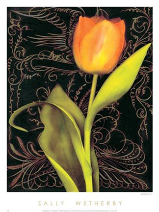 Framed Tulip Manuscript I Print
