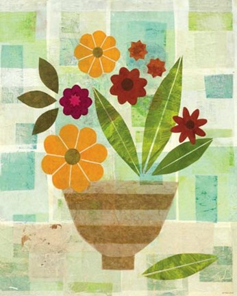 Framed Yellow Flower Vase Print