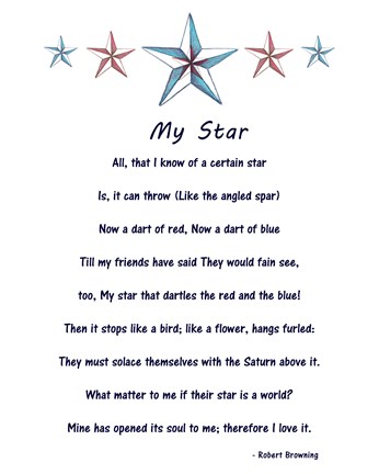 Framed My Star by Robert Browning - white Print