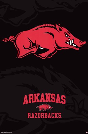 Framed University of Arkansas - Logo 13 Print