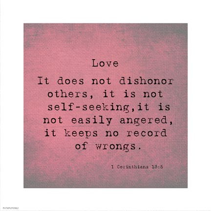 Framed 1 Corinthians 13:5 Print