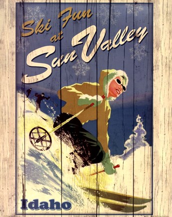 Framed Ski Sun Valley Print
