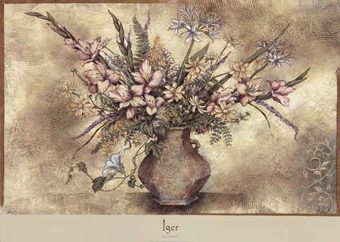 Framed FRESCO FLORAL IV Print