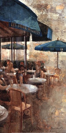 Framed Terraza Cafe Les Deux Magots Print